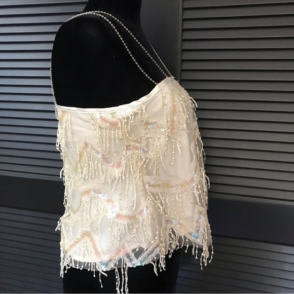 Fairycore Walk in Dark Sequin & Fringe Top, Delicate Feminine and Fun, Size XS/S - Picture 3 of 13